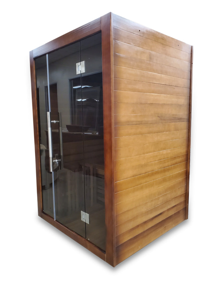 Canadian Red Cedar Wood Swedish Indoor Traditional Wet/Dry 1-2 Person Sauna SPA with 6KW 200F Heater and Rocks