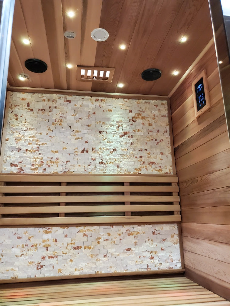 Canadian Red Cedar Wood Swedish Indoor Traditional Wet/Dry 1-2 Person Sauna SPA with 6KW 200F Heater and Rocks