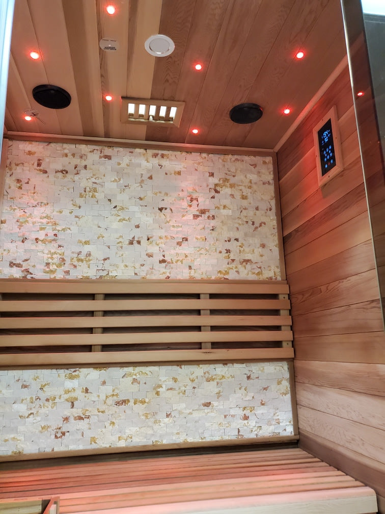 Canadian Red Cedar Wood Swedish Indoor Traditional Wet/Dry 1-2 Person Sauna SPA with 6KW 200F Heater and Rocks
