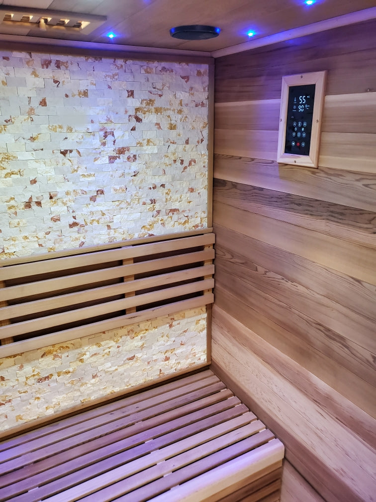 Canadian Red Cedar Wood Swedish Indoor Traditional Wet/Dry 1-2 Person Sauna SPA with 6KW 200F Heater and Rocks