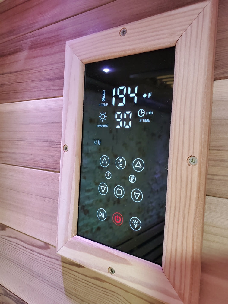 Canadian Red Cedar Wood Swedish Indoor Traditional Wet/Dry 1-2 Person Sauna SPA with 6KW 200F Heater and Rocks