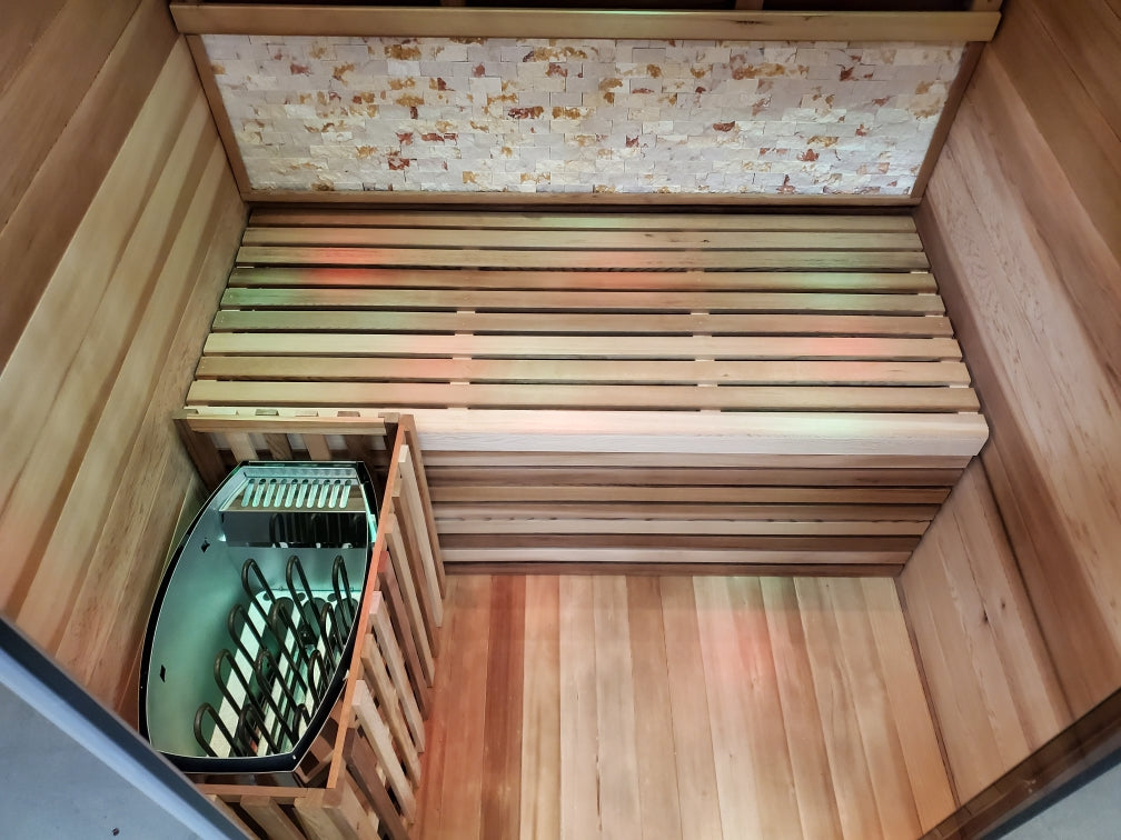 Canadian Red Cedar Wood Swedish Indoor Traditional Wet/Dry 1-2 Person Sauna SPA with 6KW 200F Heater and Rocks