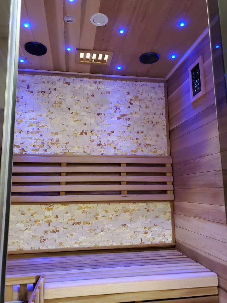 Canadian Red Cedar Wood Swedish Indoor Traditional Wet/Dry 1-2 Person Sauna SPA with 6KW 200F Heater and Rocks