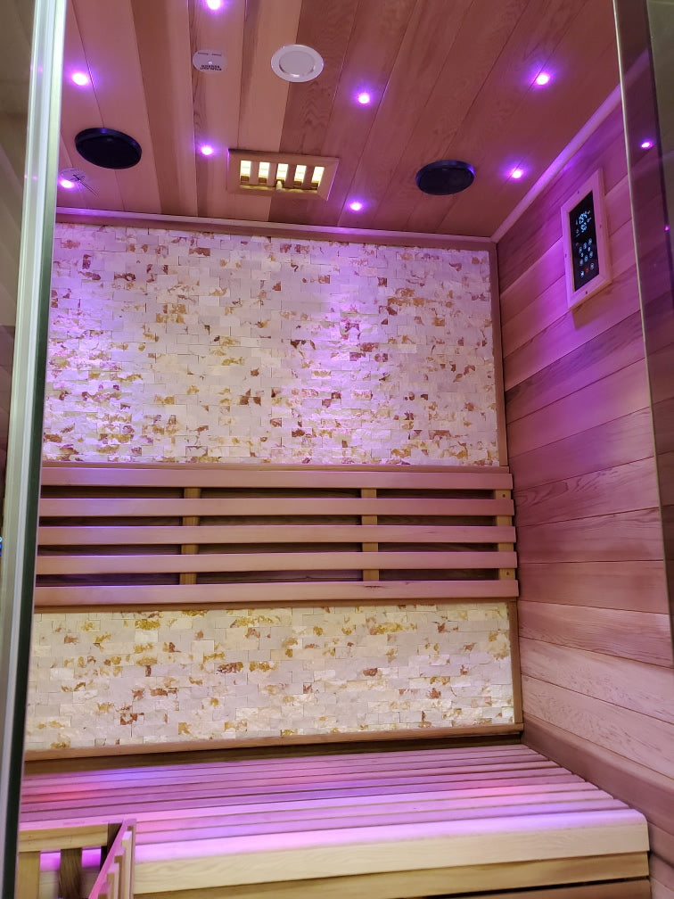 Canadian Red Cedar Wood Swedish Indoor Traditional Wet/Dry 1-2 Person Sauna SPA with 6KW 200F Heater and Rocks