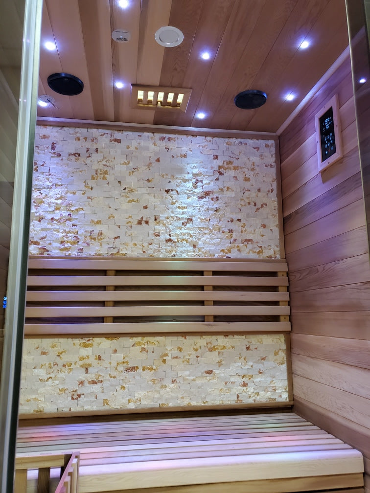 Canadian Red Cedar Wood Swedish Indoor Traditional Wet/Dry 1-2 Person Sauna SPA with 6KW 200F Heater and Rocks