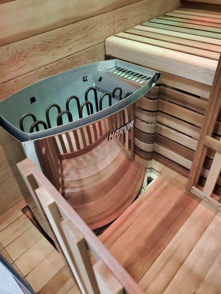 Canadian Red Cedar Wood Swedish Indoor Traditional Wet/Dry 1-2 Person Sauna SPA with 6KW 200F Heater and Rocks