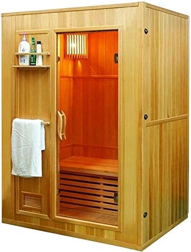 Canadian Hemlock Wood Swedish Traditional 60" 2/3 Person Indoor Single Bench Sauna Spa with 6KW Wet/Dry Heater, Digital Panel, Rocks, and Water Bucket