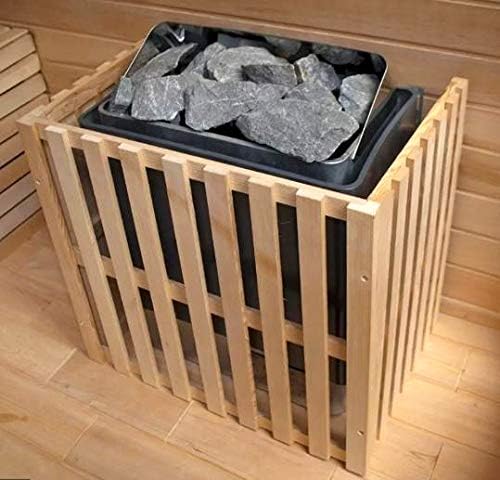 Canadian Hemlock Wood Swedish Traditional 60" 2/3 Person Indoor Single Bench Sauna Spa with 6KW Wet/Dry Heater, Digital Panel, Rocks, and Water Bucket