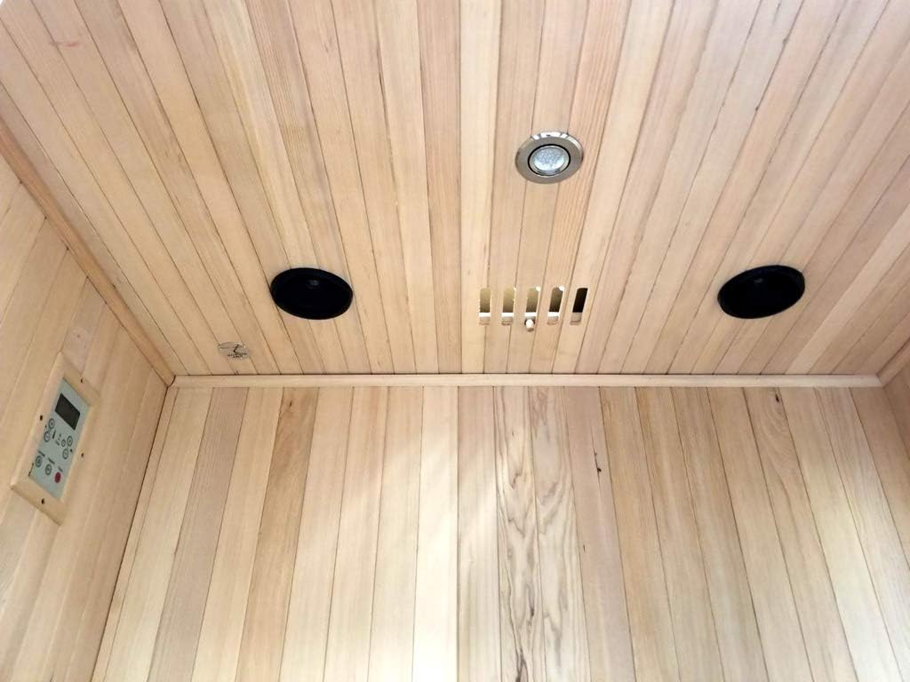 Canadian Hemlock Wood Traditional Swedish 60" 2 or 3 Person Indoor Sauna Spa, with 6KW Wet or Dry Heater, Bluetooth, Rocks, and Water Bucket