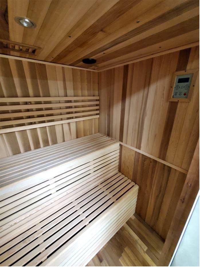 Canadian Red Cedar Wood Swedish 72" 4 to 6 Person Sauna Spa with 9KW Wet/Dry Heater, Rocks, Interior Lighting, and Digital Panel