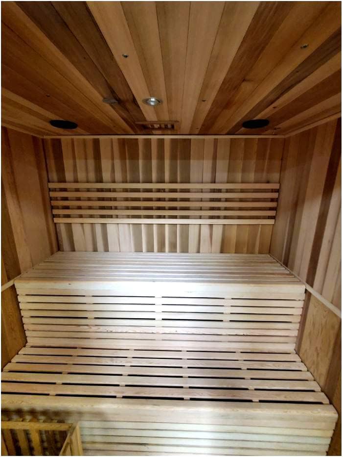Canadian Red Cedar Wood Swedish 72" 4 to 6 Person Sauna Spa with 9KW Wet/Dry Heater, Rocks, Interior Lighting, and Digital Panel