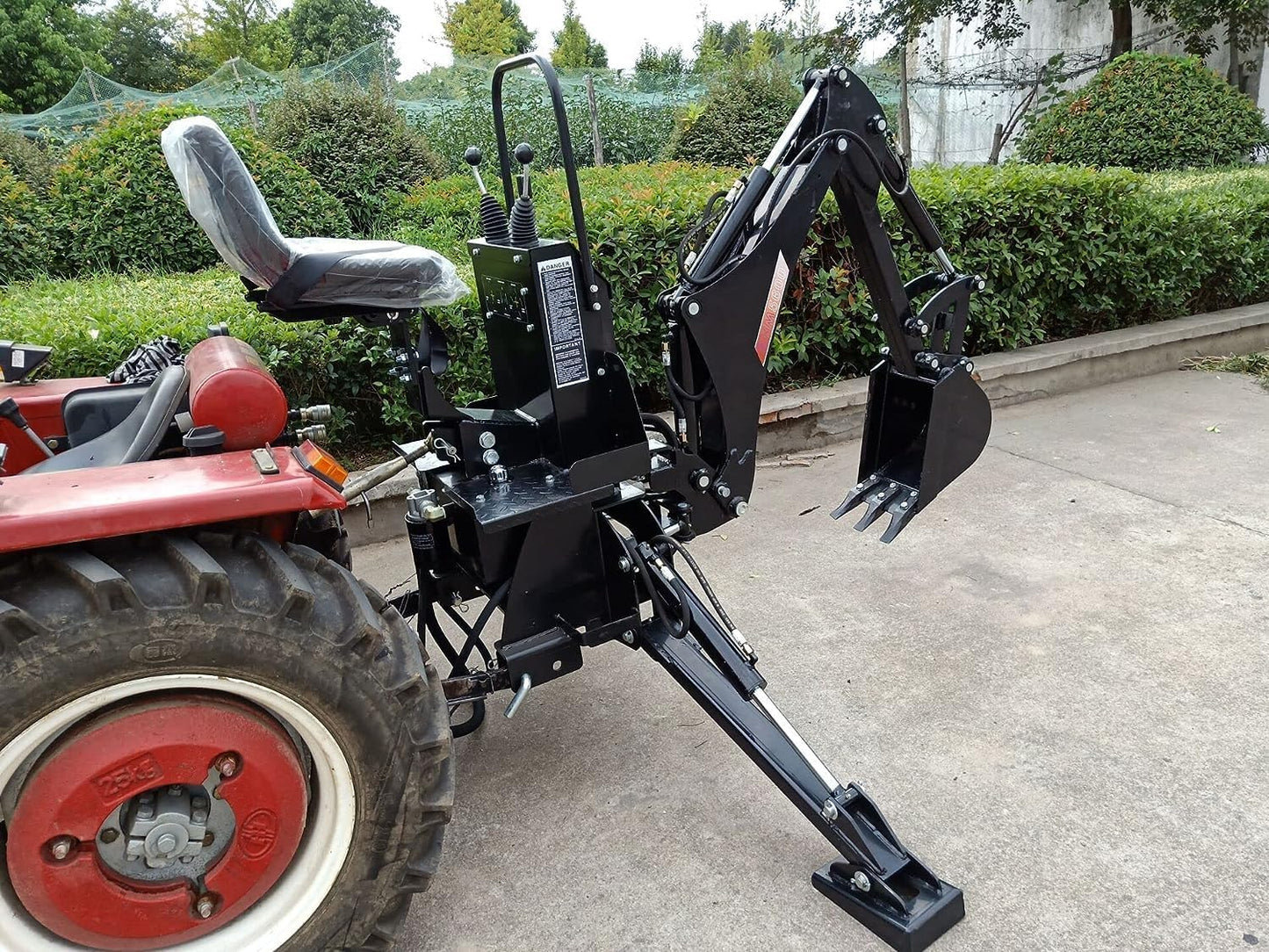 Category 1 BHM5600 3 Point Hitch PTO Hydraulic Farm Backhoe Tractor Attachment Excavator with 10" OR 15" Bucket and Tank