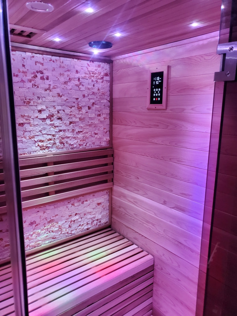 Canadian Red Cedar Wood Swedish Indoor Traditional Wet/Dry 2-3 Person Sauna SPA with 6KW 200F Heater and Rocks