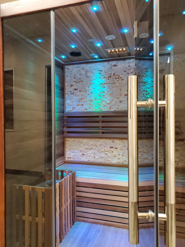 Canadian Red Cedar Wood Swedish Indoor Traditional Wet/Dry 2-3 Person Sauna SPA with 6KW 200F Heater and Rocks