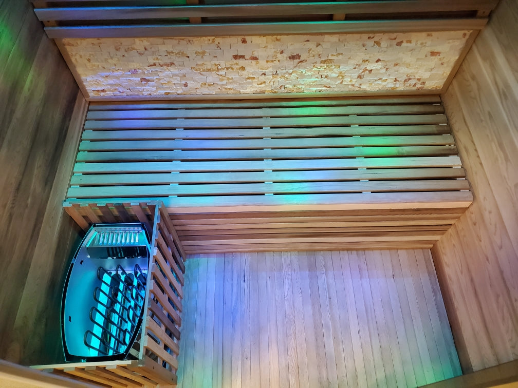 Canadian Red Cedar Wood Swedish Indoor Traditional Wet/Dry 2-3 Person Sauna SPA with 6KW 200F Heater and Rocks