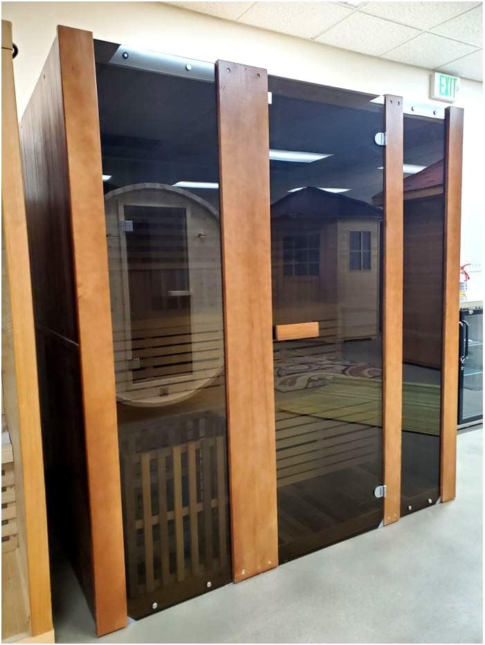 Canadian Red Cedar Wood Swedish 72" 4 to 6 Person Sauna Spa with 9KW Wet/Dry Heater, Rocks, Interior Lighting, and Digital Panel