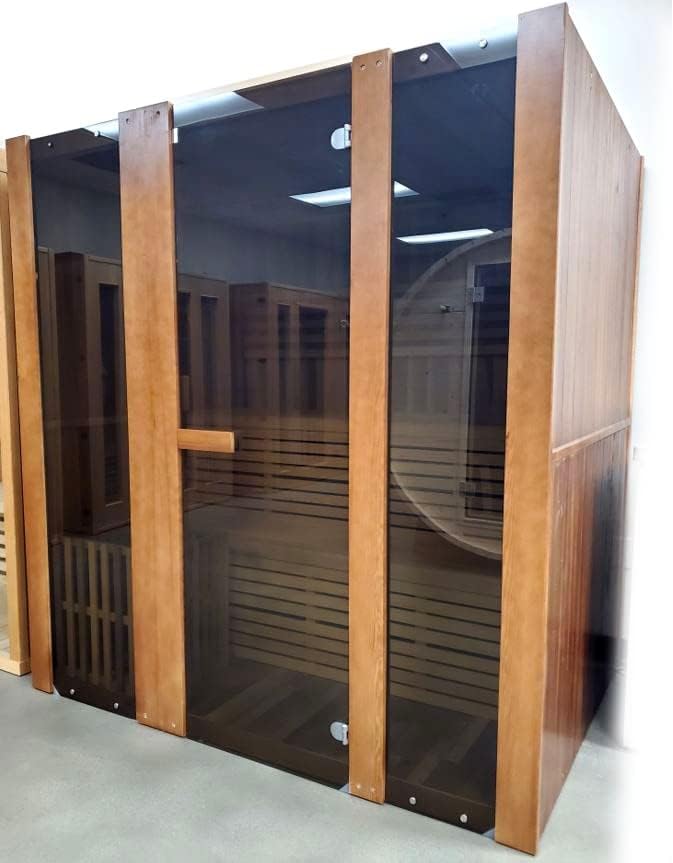 Canadian Red Cedar Wood Swedish 72" 4 to 6 Person Sauna Spa with 9KW Wet/Dry Heater, Rocks, Interior Lighting, and Digital Panel