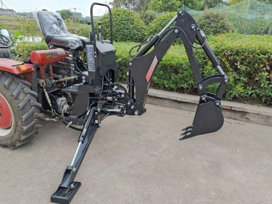 Category 1 BHM5600 3 Point Hitch PTO Hydraulic Farm Backhoe Tractor Attachment Excavator with 10" OR 15" Bucket and Tank