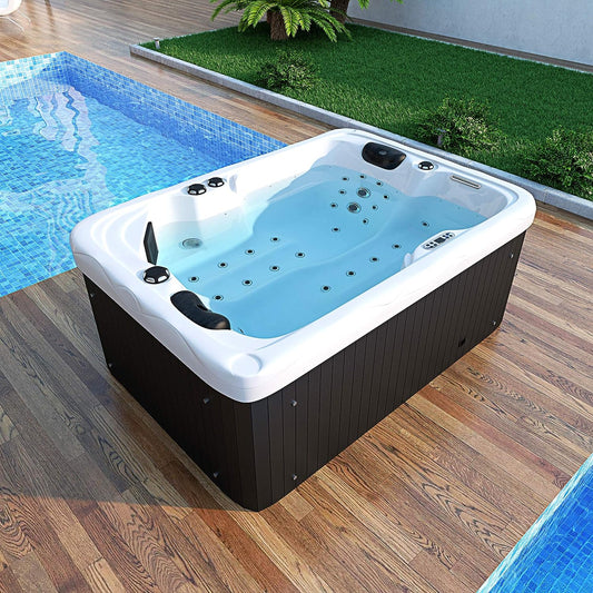 2 Person Outdoor Hydrotherapy Hot Tub Bath Bathtub SPA with 41 Jets, 31 Color Changing LED Lights and Spa Cover
