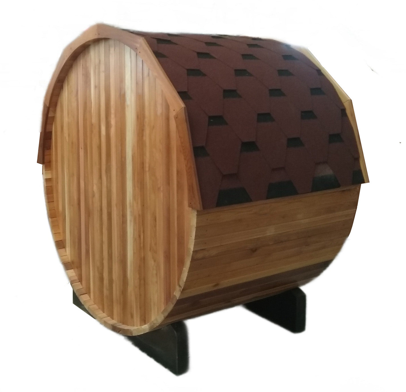 Compact 2 Person Outdoor 4' Foot Canadian Red Cedar Traditional Wet Dry Barrel Sauna with 6KW Heater